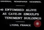 Image of collapsed building Lyon France, 1932, second 6 stock footage video 65675029422