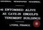 Image of collapsed building Lyon France, 1932, second 7 stock footage video 65675029422