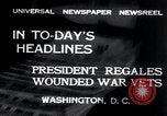 Image of war veterans greet Hoover Washington DC USA, 1932, second 3 stock footage video 65675029426