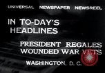 Image of war veterans greet Hoover Washington DC USA, 1932, second 5 stock footage video 65675029426