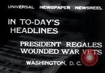 Image of war veterans greet Hoover Washington DC USA, 1932, second 6 stock footage video 65675029426