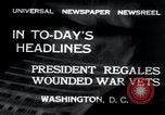 Image of war veterans greet Hoover Washington DC USA, 1932, second 8 stock footage video 65675029426