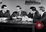 Image of British and American working men on exchange visit to America United States USA, 1944, second 21 stock footage video 65675029523