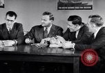 Image of British and American working men on exchange visit to America United States USA, 1944, second 23 stock footage video 65675029523