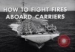 Image of aircraft carrier fire fighting United States USA, 1960, second 5 stock footage video 65675029807