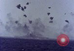 Image of USS Tennessee (BB-43) struck by Kamikaze Pacific Ocean, 1945, second 50 stock footage video 65675029816
