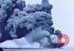 Image of burning American aircraft carrier Japan, 1945, second 11 stock footage video 65675029824