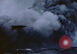 Image of burning American aircraft carrier Japan, 1945, second 23 stock footage video 65675029824