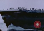 Image of burning American aircraft carrier Japan, 1945, second 26 stock footage video 65675029824