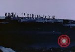 Image of burning American aircraft carrier Japan, 1945, second 28 stock footage video 65675029824