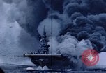 Image of burning American aircraft carrier Japan, 1945, second 34 stock footage video 65675029824
