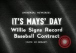 Image of Willie Mays record-setting baseball contract San Francisco California USA, 1966, second 1 stock footage video 65675029934