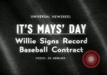 Image of Willie Mays record-setting baseball contract San Francisco California USA, 1966, second 4 stock footage video 65675029934