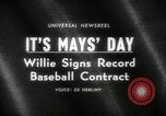 Image of Willie Mays record-setting baseball contract San Francisco California USA, 1966, second 5 stock footage video 65675029934