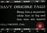 Image endommagé dirigeable Marine Hollywood California Laurel Canyon USA, 1920, de la seconde 6 séquences d'archives historiques vidéo 65675030509