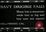 Image endommagé dirigeable Marine Hollywood California Laurel Canyon USA, 1920, de la seconde 11 séquences d'archives historiques vidéo 65675030509