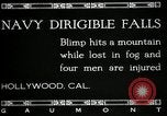 Image endommagé dirigeable Marine Hollywood California Laurel Canyon USA, 1920, de la seconde 14 séquences d'archives historiques vidéo 65675030509