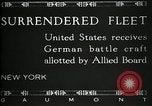 Standbild verzichtet deutschen Schiffe gezogene durch US Navy nach Ersten Weltkrieg New York United States USA, 1920, aus Sekunde 12 historischem Filmmaterial Videoclip 65675030510