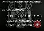 Image Paul von Hindenburg Berlin Allemagne, 1932, de la seconde 6 séquences d'archives historiques vidéo 65675030528