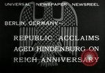 Image Paul von Hindenburg Berlin Allemagne, 1932, de la seconde 7 séquences d'archives historiques vidéo 65675030528
