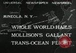 Standbild aviator Jim Mollison Roosevelt Field New York USA, 1932, aus Sekunde 1 historischem Filmmaterial Videoclip 65675030529
