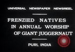 Immagine di Signore Vishnu carro processione Il Puri India, 1931, secondo 7 filmato di repertorio 65675030765