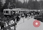 Image of Skiers load tram Europe, 1959, second 6 stock footage video 65675031123