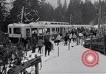 Image of Skiers load tram Europe, 1959, second 7 stock footage video 65675031123