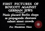 Image of Nazis call for Jewish boycott Berlin Germany, 1933, second 1 stock footage video 65675031316