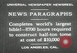 Image of largest Bible Los Angeles California USA, 1930, second 1 stock footage video 65675032148