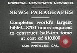 Image of largest Bible Los Angeles California USA, 1930, second 5 stock footage video 65675032148