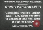 Image of largest Bible Los Angeles California USA, 1930, second 6 stock footage video 65675032148