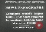 Image of largest Bible Los Angeles California USA, 1930, second 8 stock footage video 65675032148