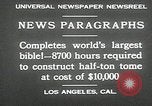 Image of largest Bible Los Angeles California USA, 1930, second 9 stock footage video 65675032148
