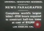 Image of largest Bible Los Angeles California USA, 1930, second 10 stock footage video 65675032148