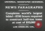 Image of largest Bible Los Angeles California USA, 1930, second 12 stock footage video 65675032148