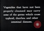 Image of preventing disease and cleansing raw food United States USA, 1922, second 60 stock footage video 65675032295