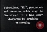 Image of disease causing bacteria sneezing or coughing United States USA, 1922, second 11 stock footage video 65675032296