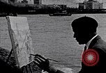 Standbild Palmer Hayden Malerei die Brooklyn Bridge New York City USA, 1937, aus Sekunde 1 historischem Filmmaterial Videoclip 65675032300