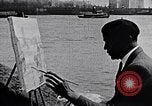 Standbild Palmer Hayden Malerei die Brooklyn Bridge New York City USA, 1937, aus Sekunde 4 historischem Filmmaterial Videoclip 65675032300