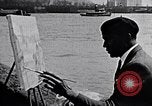 Standbild Palmer Hayden Malerei die Brooklyn Bridge New York City USA, 1937, aus Sekunde 5 historischem Filmmaterial Videoclip 65675032300