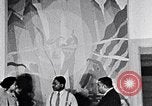 Image of Aaron Douglas and large painting New York City USA, 1937, second 29 stock footage video 65675032306