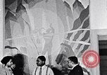 Image of Aaron Douglas and large painting New York City USA, 1937, second 30 stock footage video 65675032306