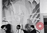 Image of Aaron Douglas and large painting New York City USA, 1937, second 31 stock footage video 65675032306