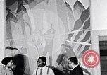 Image of Aaron Douglas and large painting New York City USA, 1937, second 33 stock footage video 65675032306