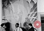 Image of Aaron Douglas and large painting New York City USA, 1937, second 34 stock footage video 65675032306