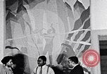 Image of Aaron Douglas and large painting New York City USA, 1937, second 35 stock footage video 65675032306