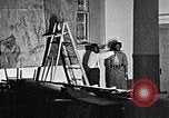 Image of Aaron Douglas and large painting New York City USA, 1937, second 42 stock footage video 65675032306