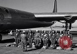 Image of pre-flight inspection of Convair B-36 and crew Fort Worth Texas USA, 1951, second 10 stock footage video 65675032420