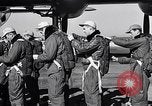 Image of pre-flight inspection of Convair B-36 and crew Fort Worth Texas USA, 1951, second 19 stock footage video 65675032420